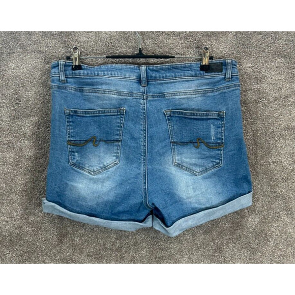 Black Label Shorts Womens 2XL Blue Distressed C'est Toi Actual 36X4 Stretch - Picture 2 of 7
